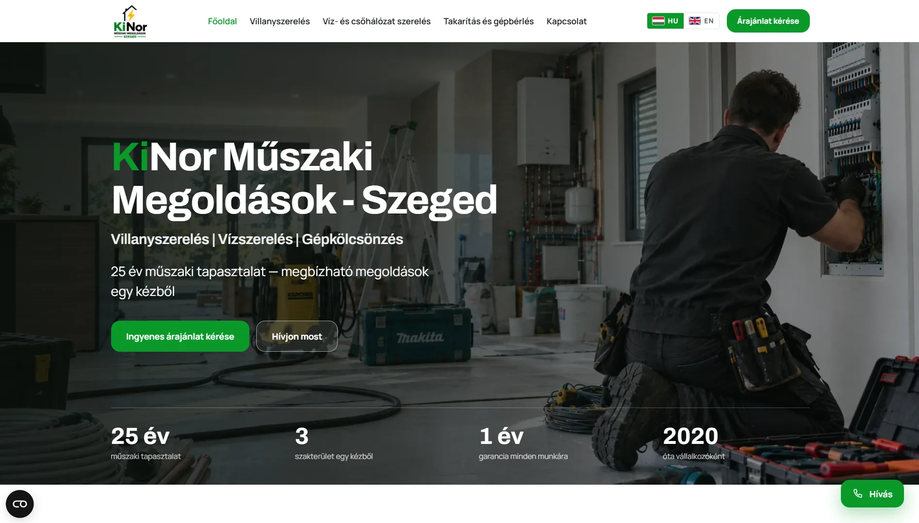 Öt oldalas kétnyelvű weboldal szegedi vállalkozónak - Velonis munka